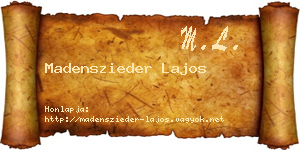Madenszieder Lajos névjegykártya